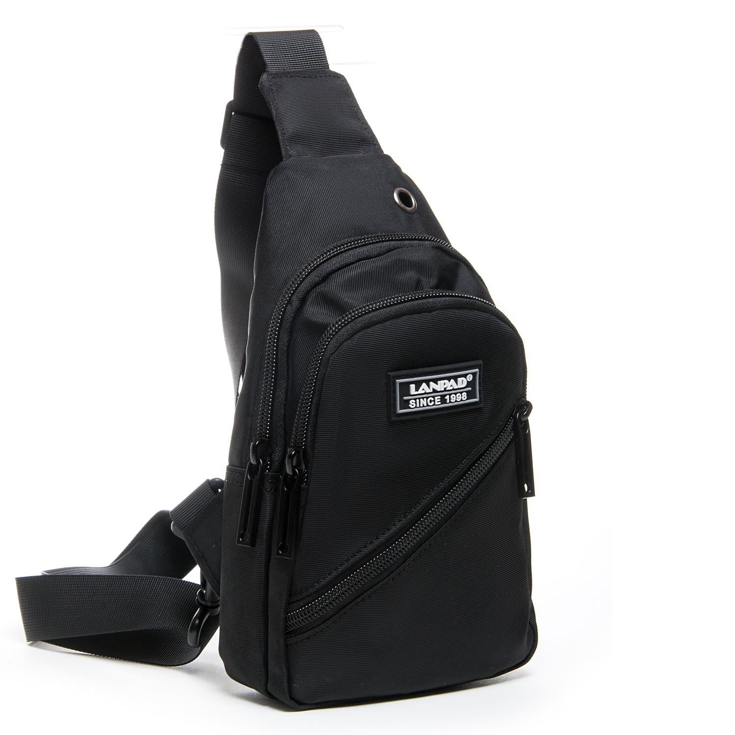 Сумка слінг Lanpad чоловіча Чорний (LAN82021 black)