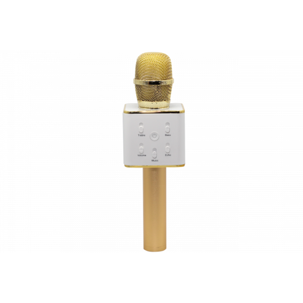 Мікрофон бездротовий Bluetooth караоке GTM з динаміками в чохлі USB Q7 Gold - фото 4