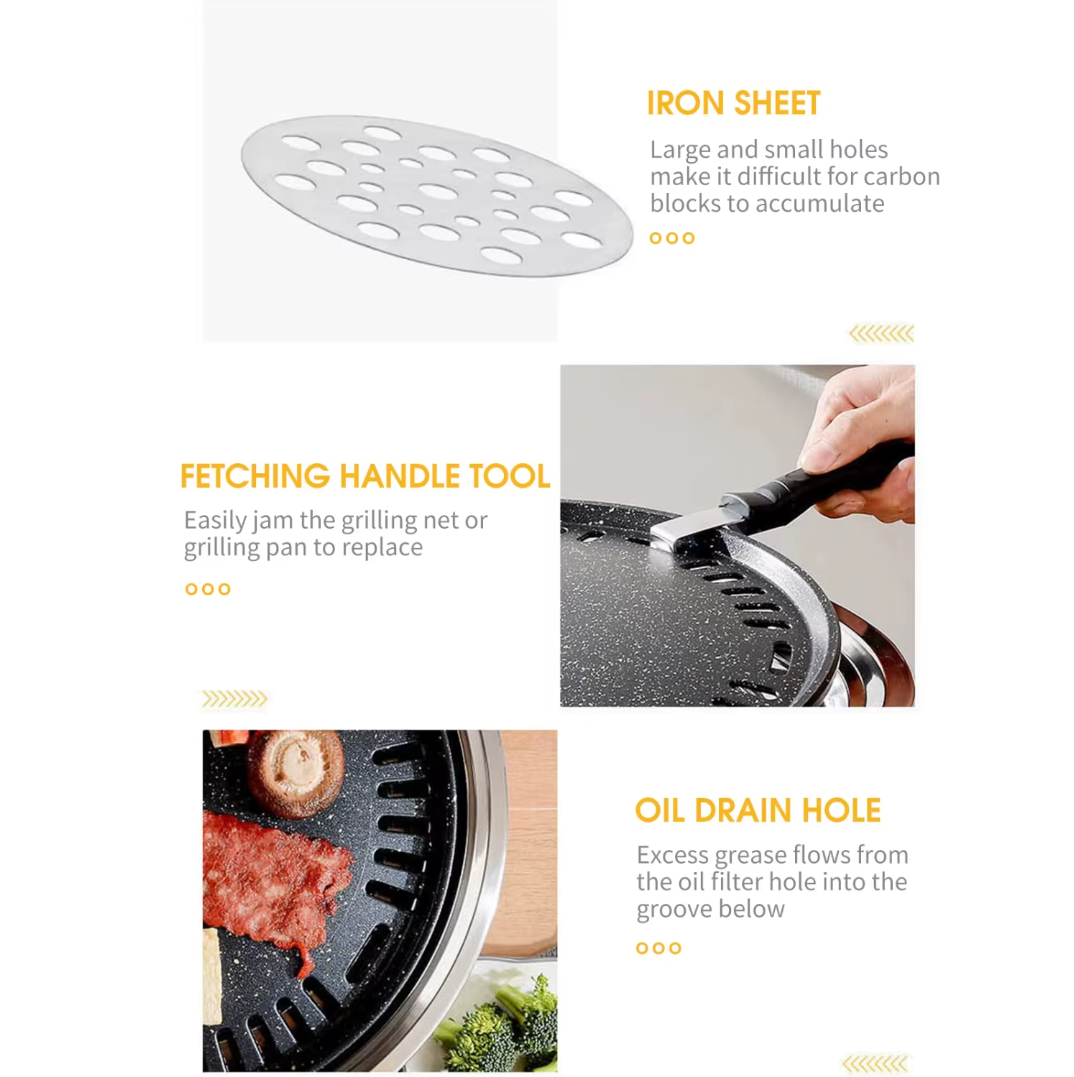 Гриль-барбекю вугільний GR33 настільний круглий нержавіюча сталь (25624217) - фото 4