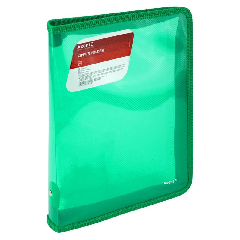 Папка объемная Axent на молнии B5 30 мм полипропилен Зеленый (1802-26-a)