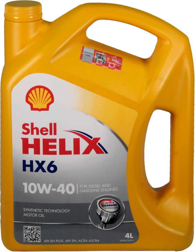 Моторное масло Shell Helix 10W-40 HX6 4 л (1401342) - фото 1