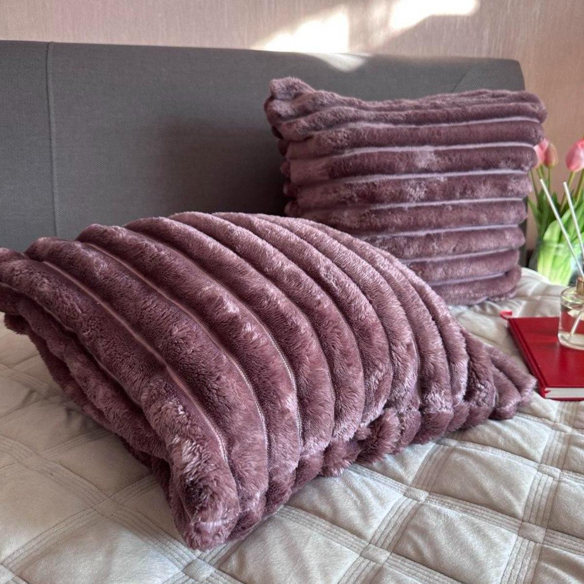 Наволочка на молнии Koloco Шарпей 50х50 см Фиолетовый (39341) - фото 6