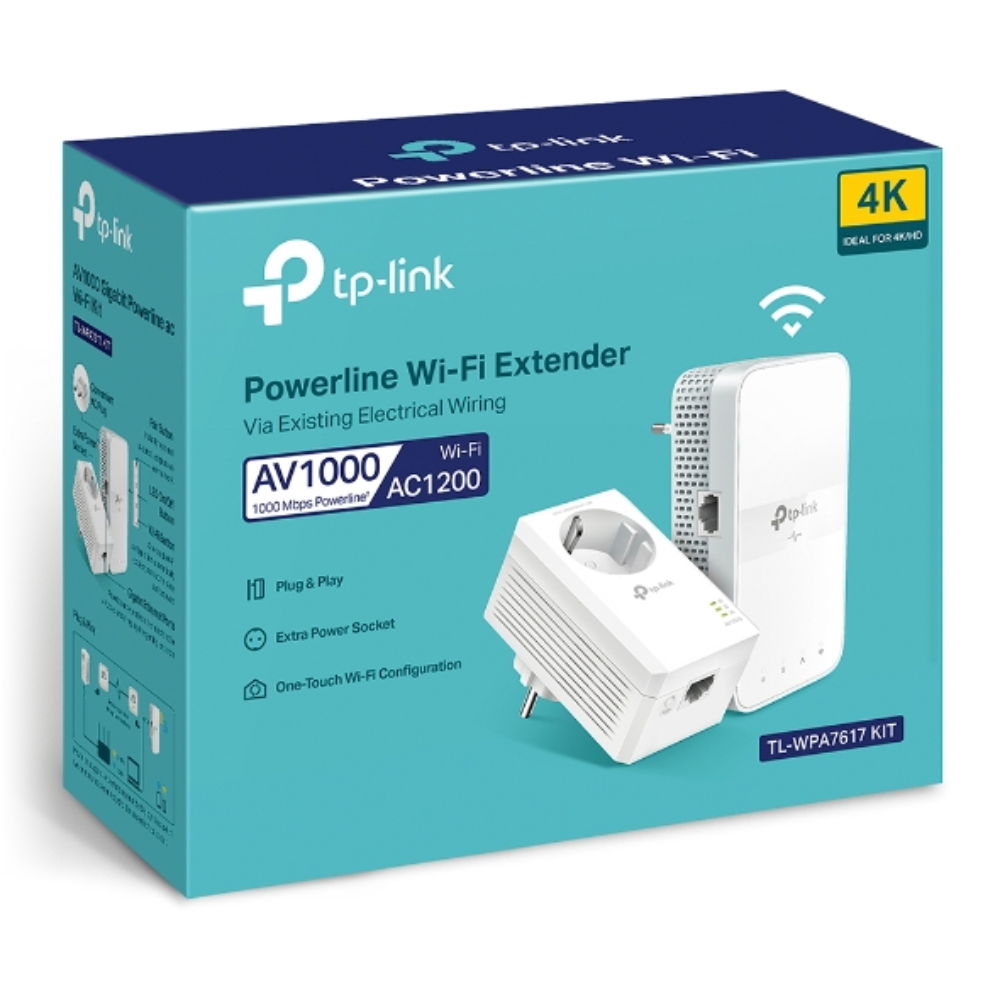 Адаптер/ретранслятор Powerline Wi-Fi TP-Link TL-WPA7617 KIT 1200 Мбит/с 2 шт. Белый (581594) - фото 3