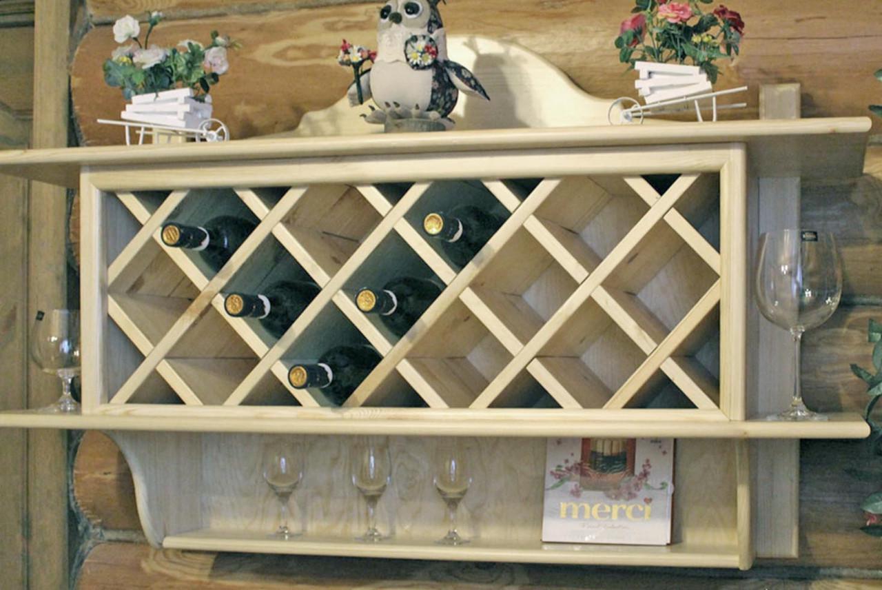 Полка для вина настенная из дерева Асибе Бланже (ПНК-012101)