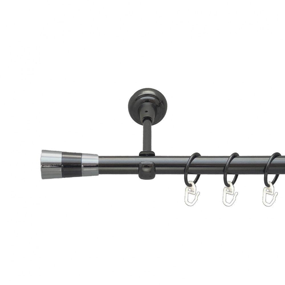 Карниз Orvit Валео V2 металевий однорядний відкритий гладка труба кільце металеве 19 мм 240 см Онікс (00-00014791)