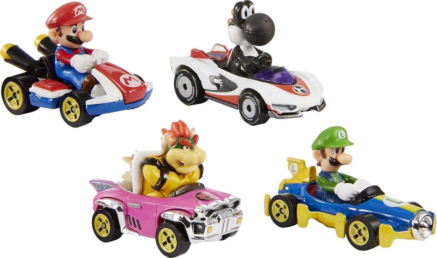 Набор машинок Хот Вилс Марио Карт Hot Wheels Mario Kart Vehicle 4-Pack GLN53 (GLN53)