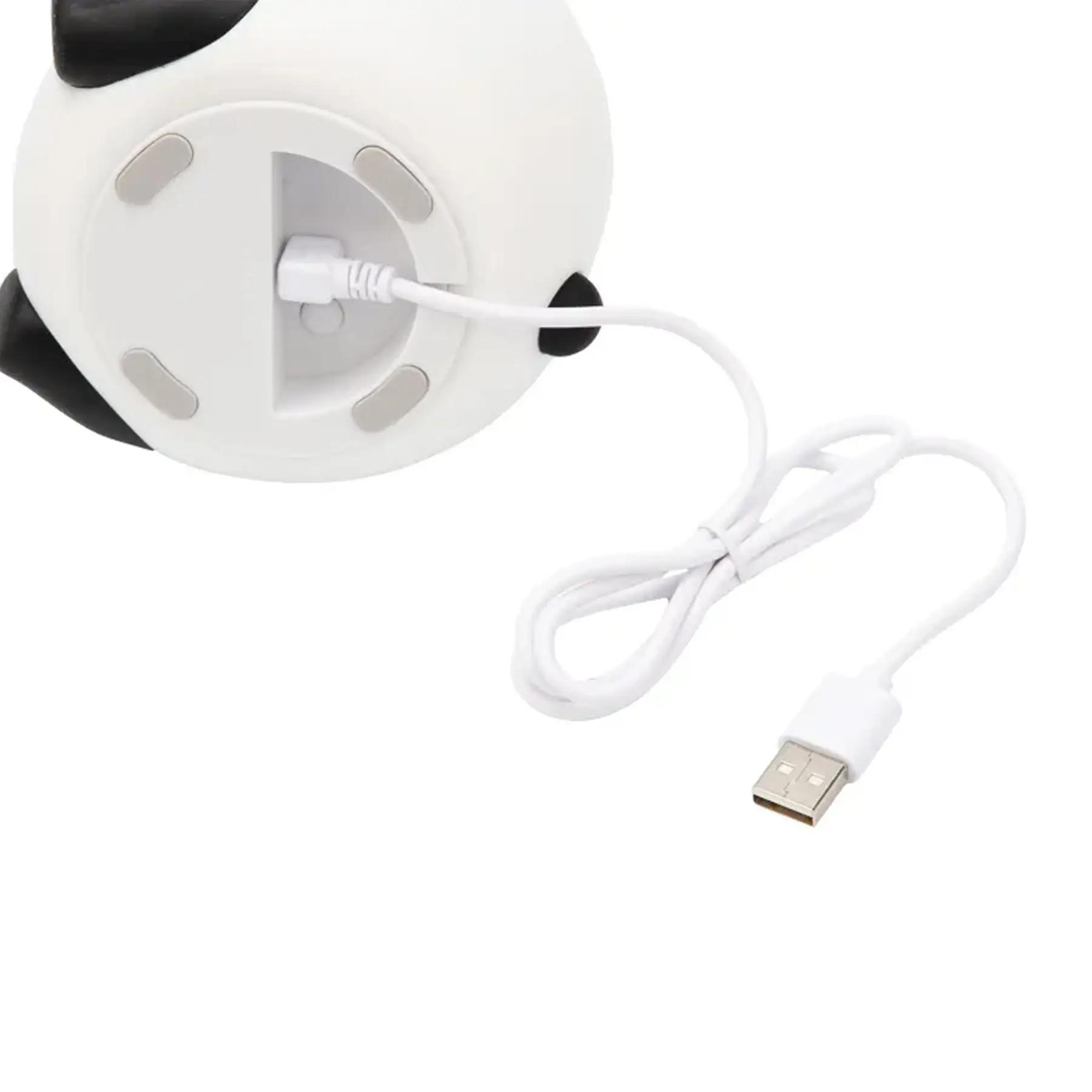 Ночник детский силиконовый Панда портативный с сенсорным управлением 1200 мАч USB Бело-черный (2013) - фото 8