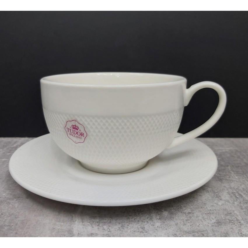 Чашка чайна Interos TU1062-4 Сітка порцелянова з блюдцем 230 мл