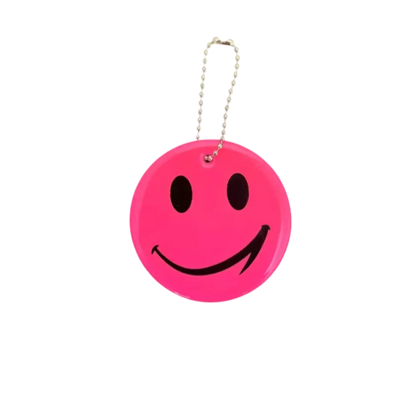 Брелок світловідбиваючий Смайл 65 мм Рожевий (35220/2) - фото 1 Брелок світловідбиваючий Смайл 65 мм Рожевий (35220/2) - фото 1