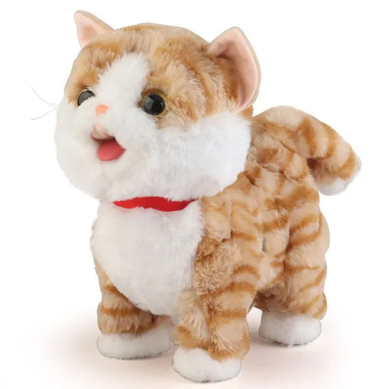 Мягкая интерактивная игрушка котенка на поводке (2830654021)