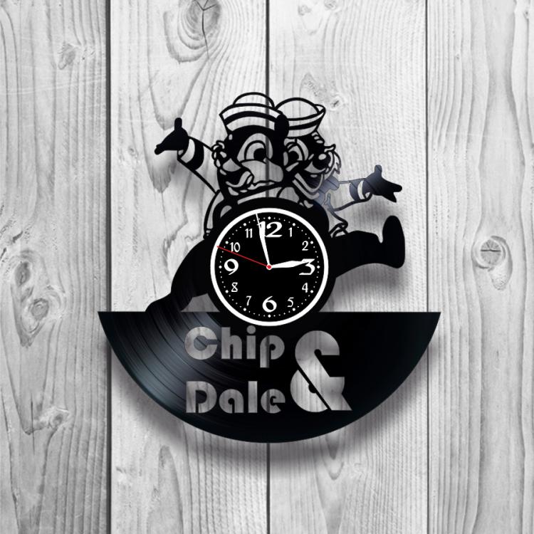 Годинник настінний Чіп і Дейл 0494 з вінилової платівки