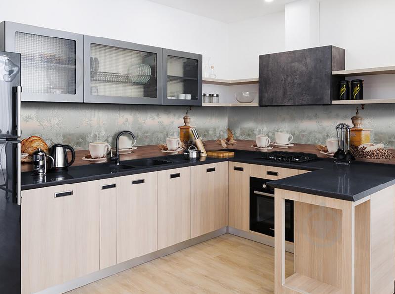 Наклейка виниловая кухонный фартук Zatarga "Чай с Круасанами" 600х2500 мм - фото 2