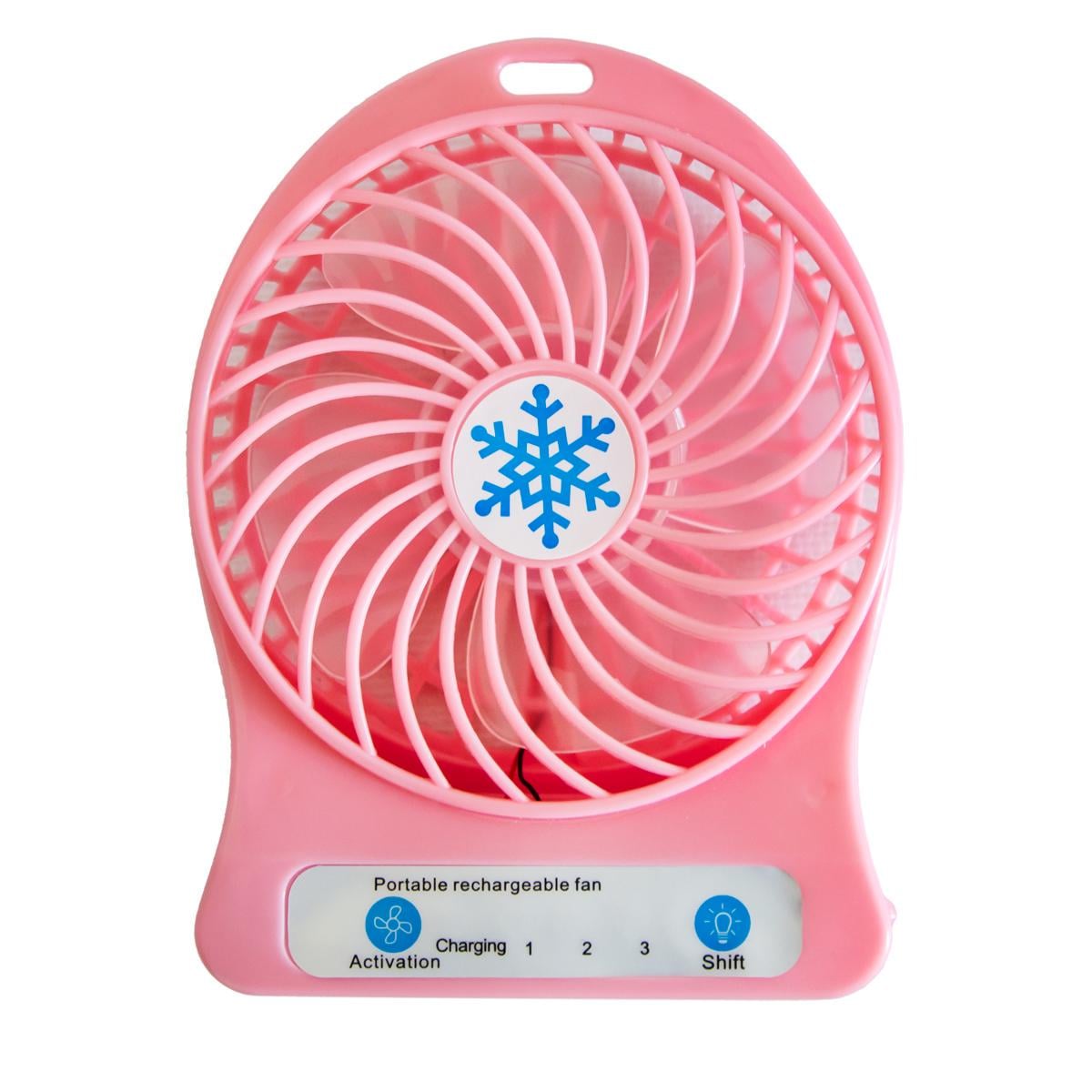Вентилятор портативный на аккумуляторе Portable multifunctional Fan Светло-розовый (1010627-Pink)