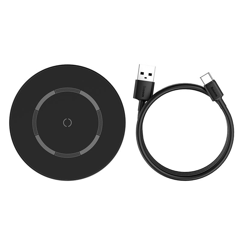Зарядка бездротова Qi BASEUS Simple Magnetic Wireless Charger suit for IP12 5V 2А Black (7140521) - фото 2 Зарядка бездротова Qi BASEUS Simple Magnetic Wireless Charger suit for IP12 5V 2А Black (7140521) - фото 2