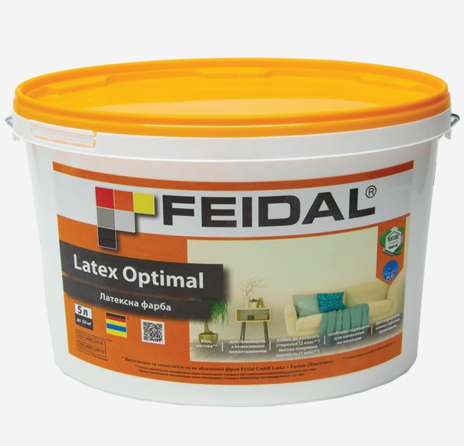 Краска латексная Feidal Latex Optimal тонированная 2,5 л - фото 1