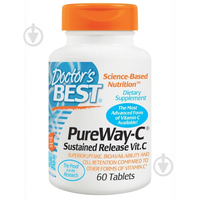 Витамин С 12-Часовой, Pure Way, Doctor's Best, 60 таблеток
