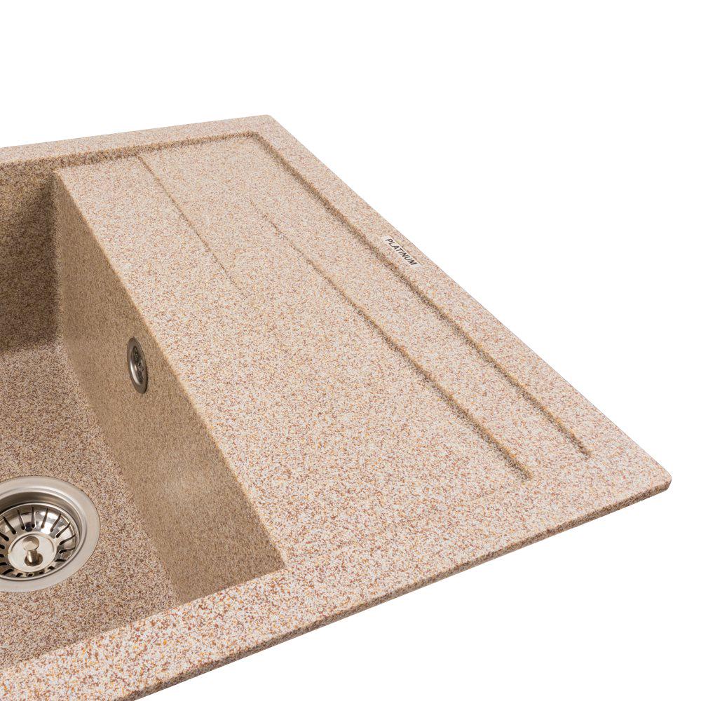 Мойка кухонная гранитная 7050 Cascada Platinum матовая Карамель - фото 3