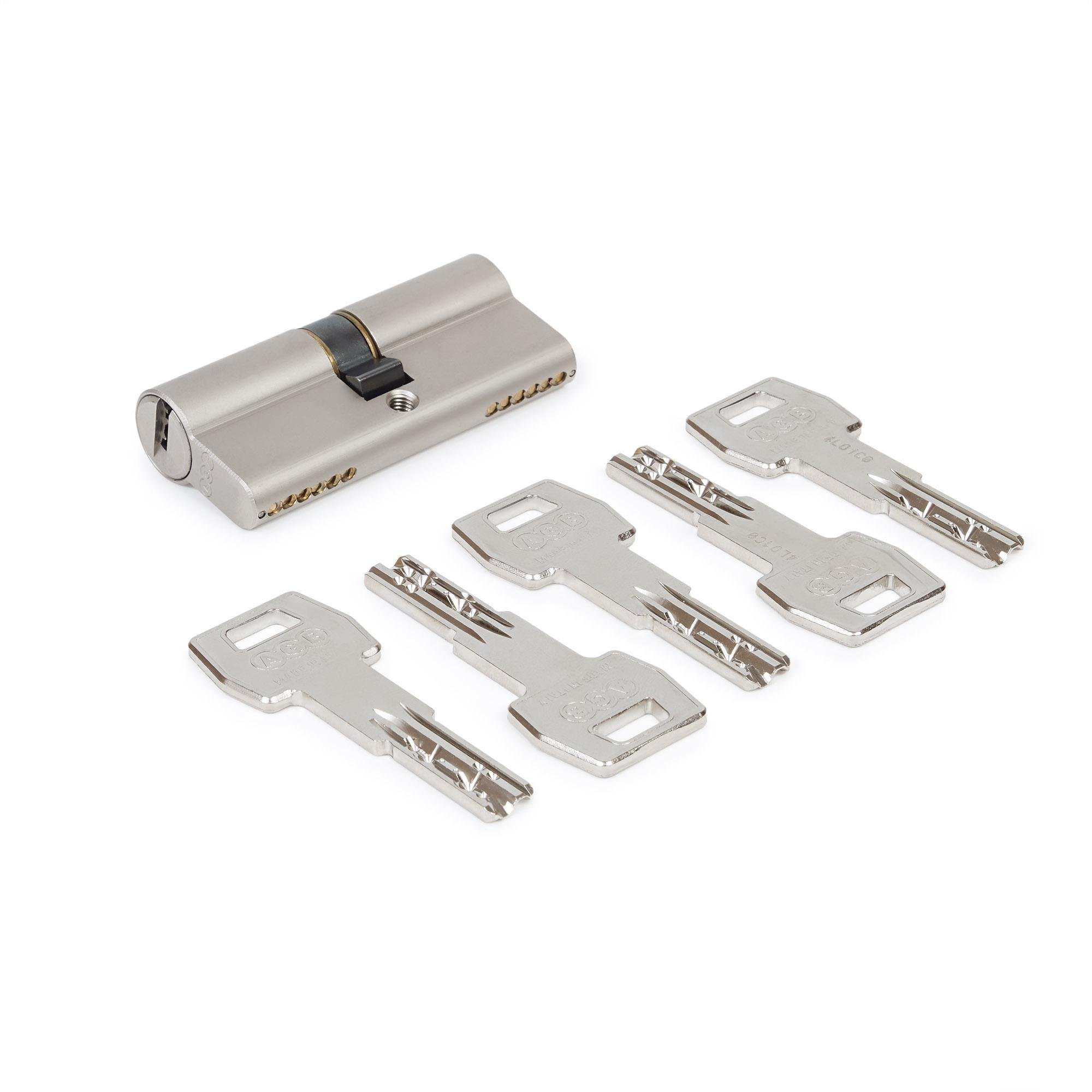 Цилиндр AGB SCUDO 5000 PS 80 мм 40/40 ключ/ключ Никель матовый (СА0016.35.35)