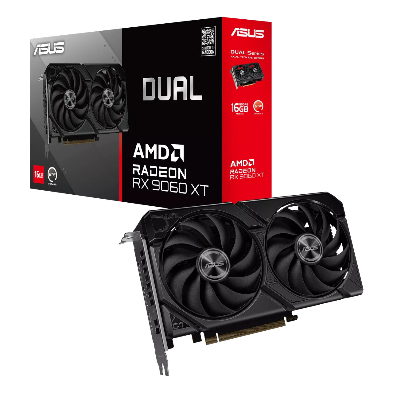 Видеокарта AMD Radeon RX 9060 XT 16GB GDDR6 Dual Asus (DUAL-RX9060XT-16G) Видеокарта AMD Radeon RX 9060 XT 16GB GDDR6 Dual Asus (DUAL-RX9060XT-16G)