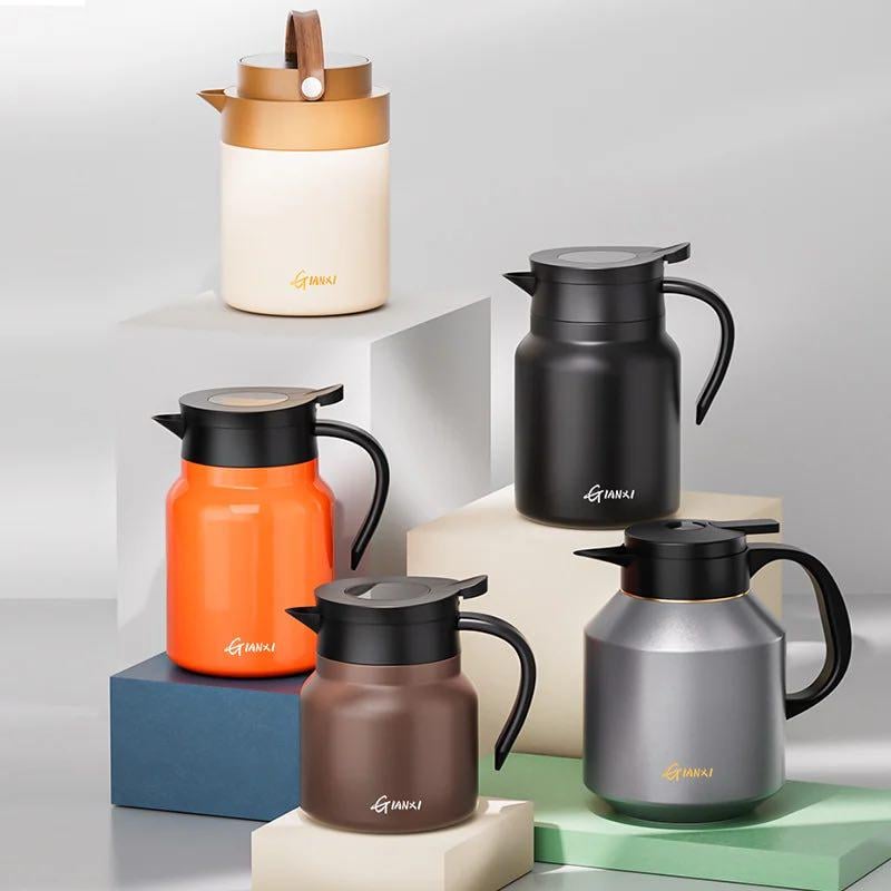 Термоквшин с двойными стенками из нержавеющей стали с контролем температуры 800 мл Оранжевый (561329) - фото 7