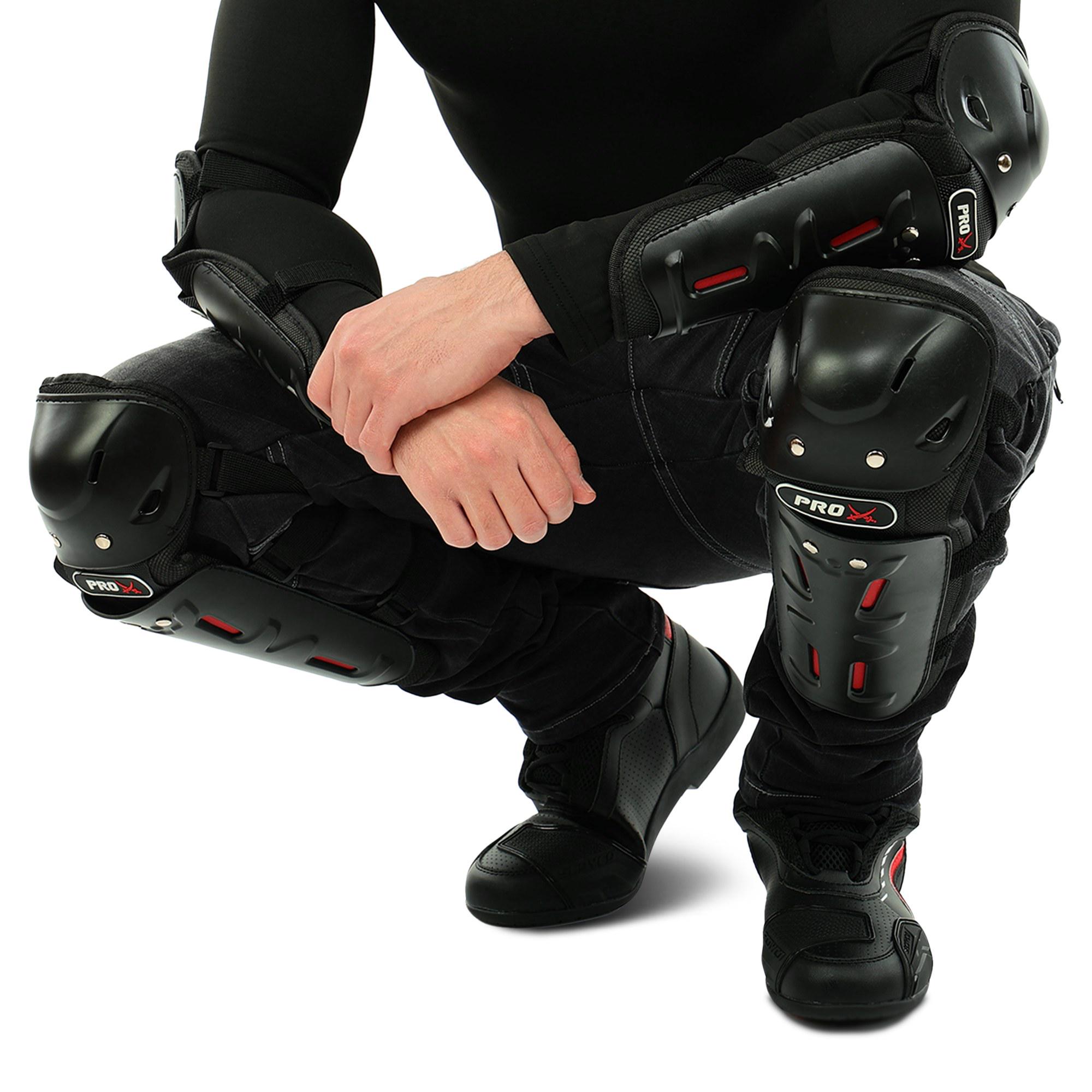 Комплект мотозащиты FGN P19 наколенники и налокотники Черный Комплект мотозащиты FGN P19 наколенники и налокотники Черный