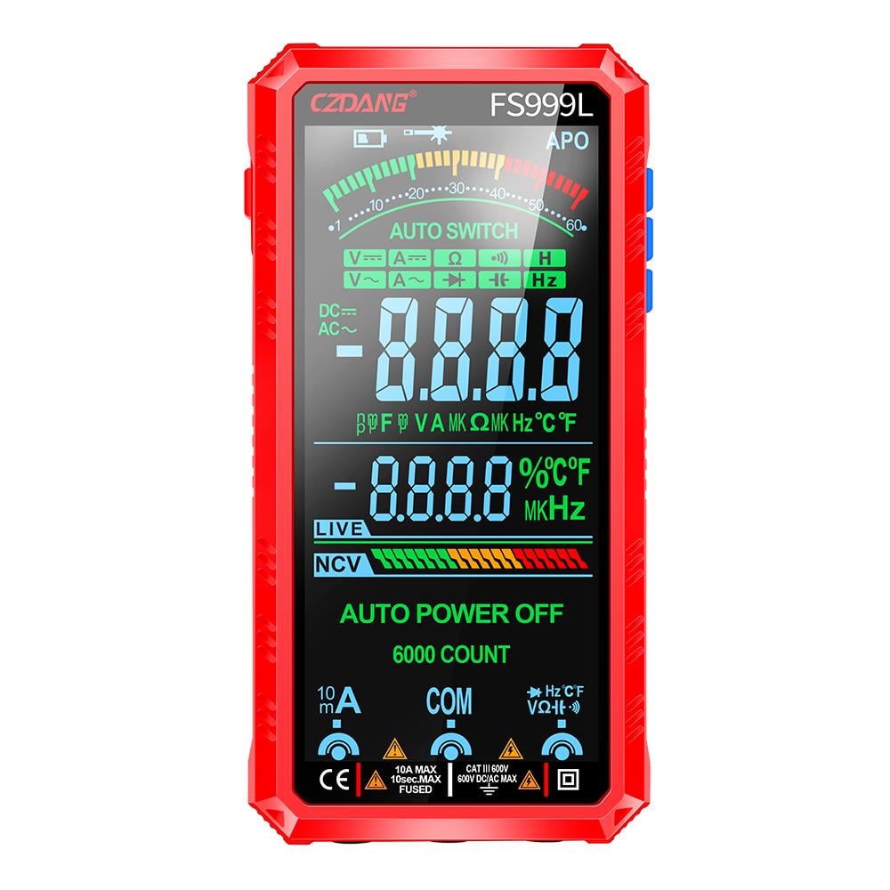Мультиметр цифровой сенсорный FS999Pro 6000 отсчетов умный тестер с 5,0 цветным LCD дисплеем и True RMS (3004008530)