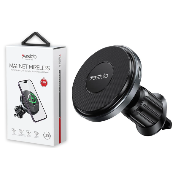 Держатель для телефона автомобильный с беспроводной зарядкой Yesido C190 (19098822) Держатель для телефона автомобильный с беспроводной зарядкой Yesido C190 (19098822)