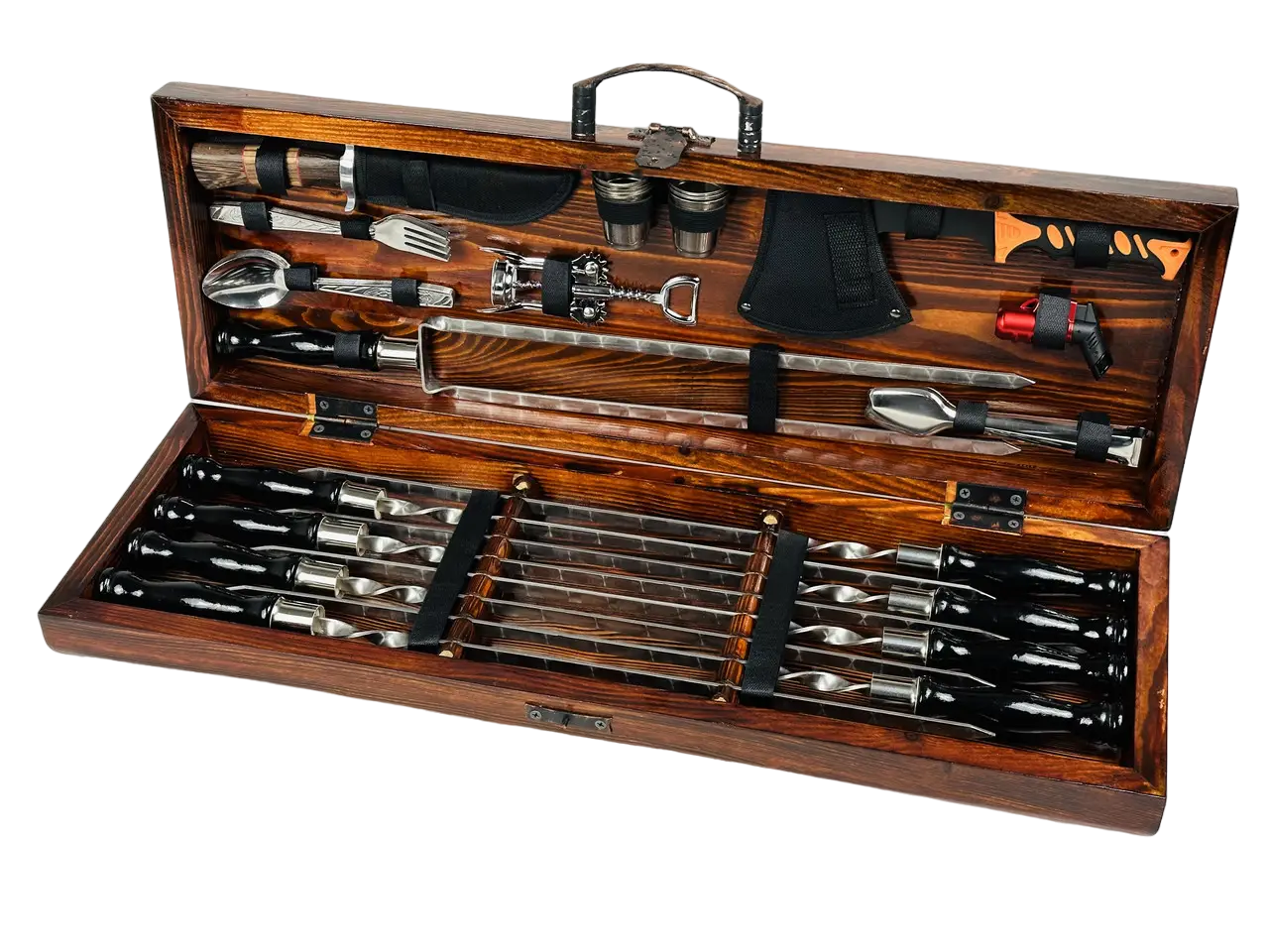 Набір шампурів в кейсі Гриль LUX 8 шт. (21-10-KS-7801) - фото 4 Набір шампурів в кейсі Гриль LUX 8 шт. (21-10-KS-7801) - фото 4