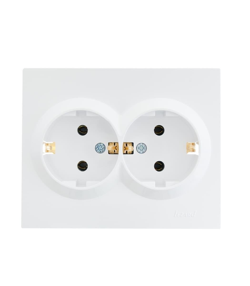 Розетка двойная из/из Lezard Vesna Белый