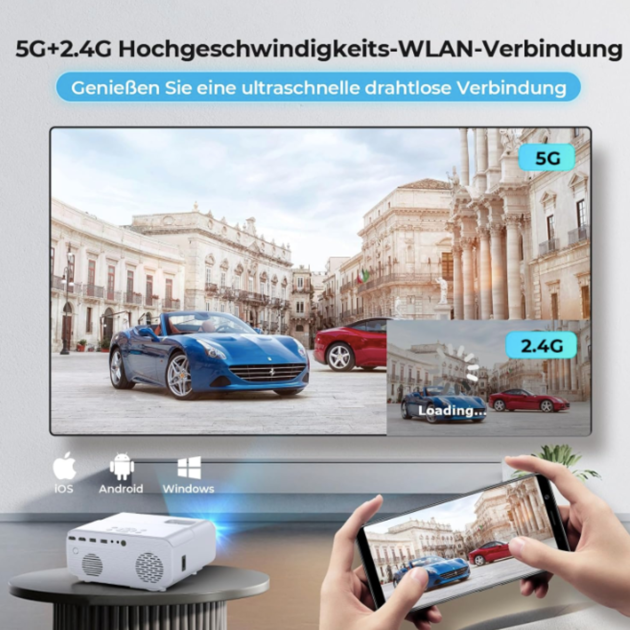 Проектор Movie Projector C12 Full HD Wi-Fi Bluetooth 5G - фото 4