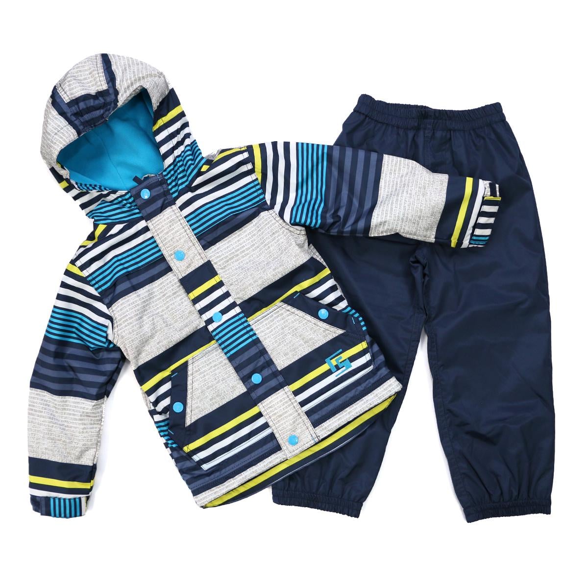Детский демисезонный комплект для мальчика Peluche&Tartine S17M53 на флисе 112-120 см Серо-бирюзовый/Темно-синий (S17M53-Heaven-6)