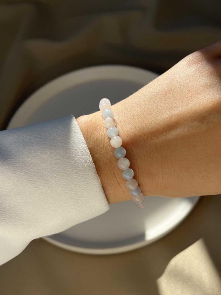 Браслет из кварца и аквамарина (5248)