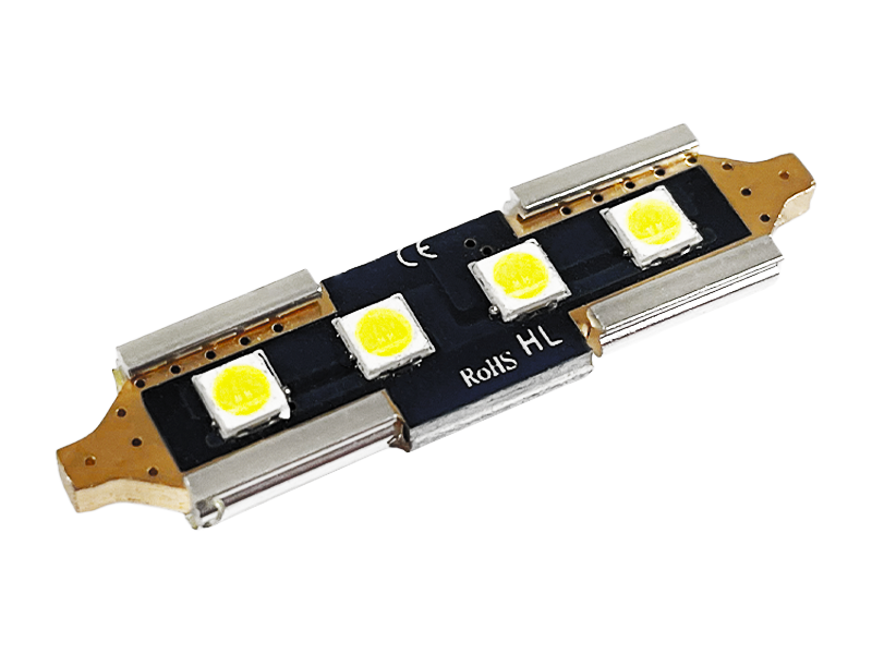 Автолампа светодиодная C5W SV8,5 с обманкой 12 В 36 мм SMD2835-4led Белый (2174)