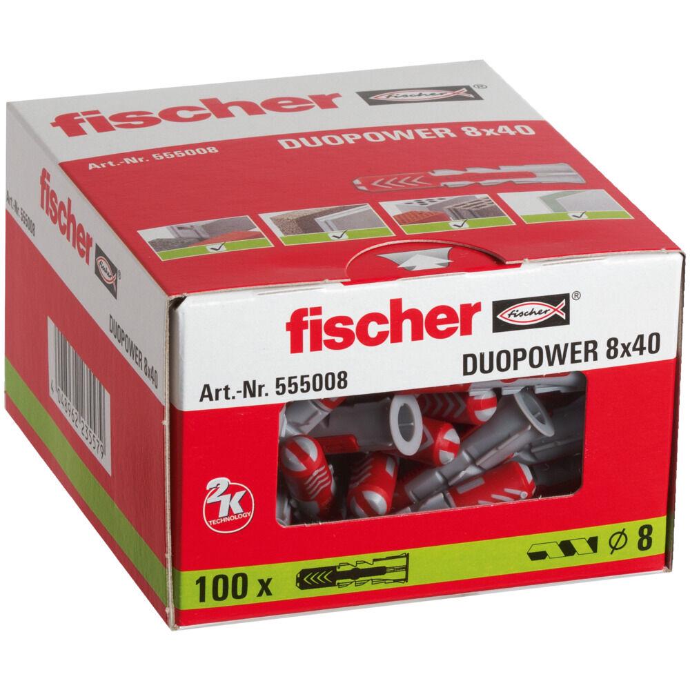 Дюбель для всіх типів основ Fischer Duopower універсальний/високотехнологічний 8x40 мм (555008)