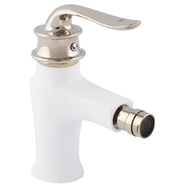 Смеситель гигиенический для биде Zerix Z50219-7 ZX0492 из силумина Белый /Золотий