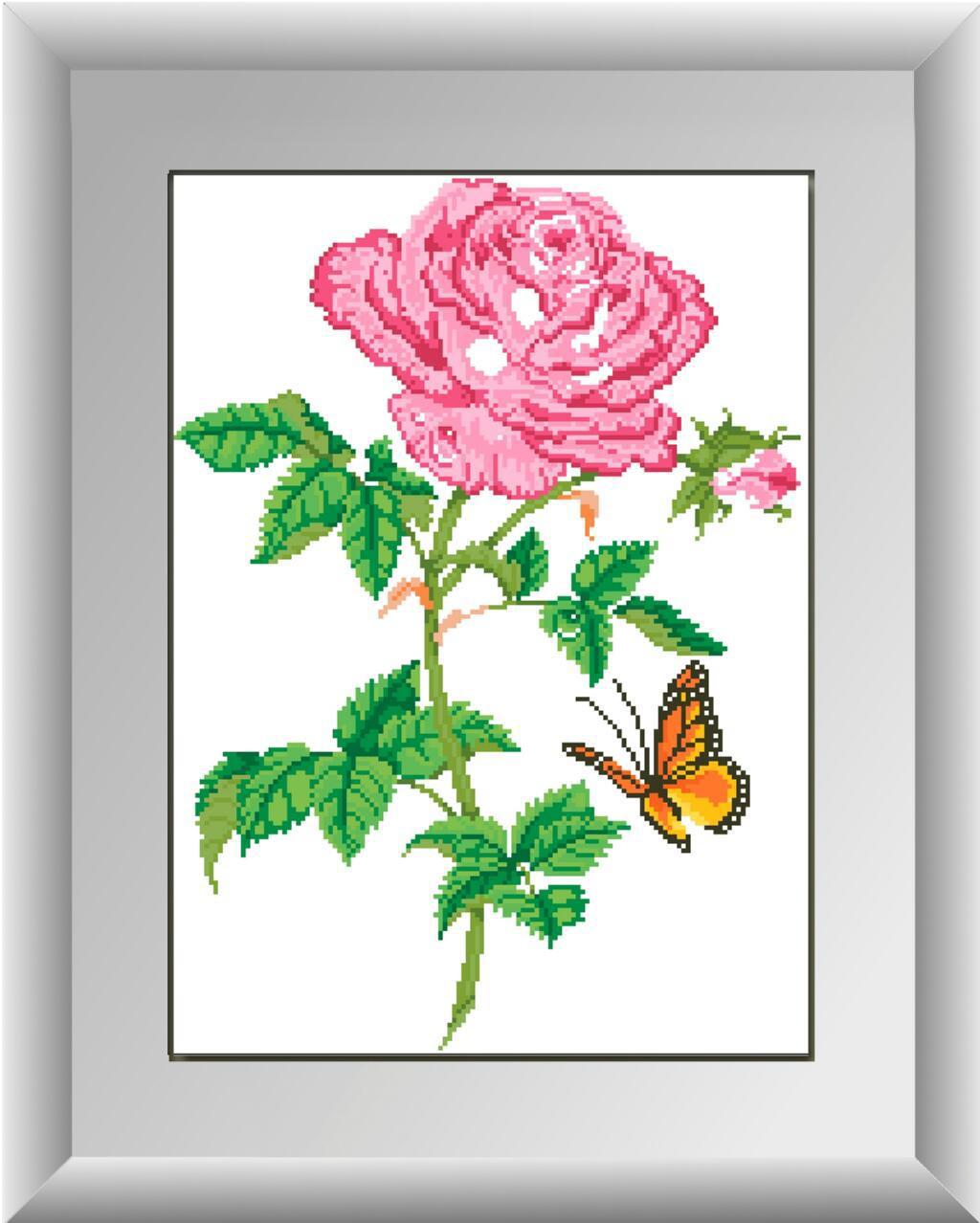Алмазная мозаика Dream Art Роза с бабочкой 35x48 см (DA.30258)