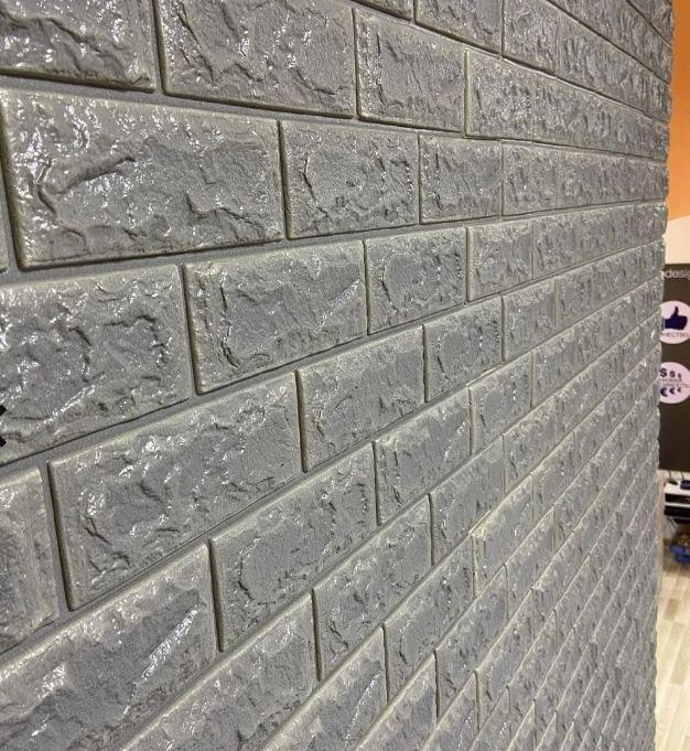 3D-панель декоративная самоклеящаяся под кирпич 700x770x2 мм Серебряный (BN2-006) - фото 2