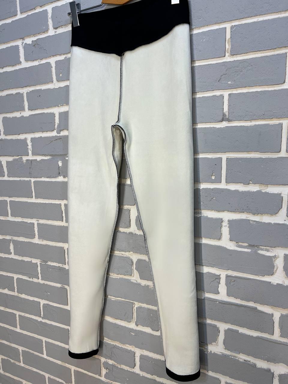 Лосины женские Clover 2937 рубчик широкий пояс камушки утепленные на меху 2XL Черный (3153) - фото 10