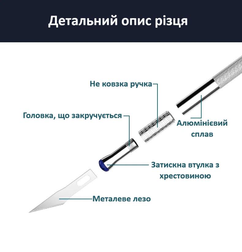 Набір різців для художньої різьби по дереву/пластику/резині/шкірі 13 шт. (ТТ-14П) - фото 2