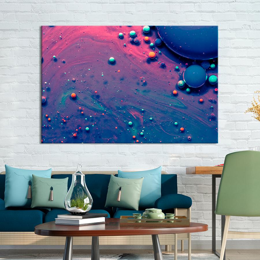Картина Абстрактный градиент Яркие мазки и капли 51x34 см (A880-1)