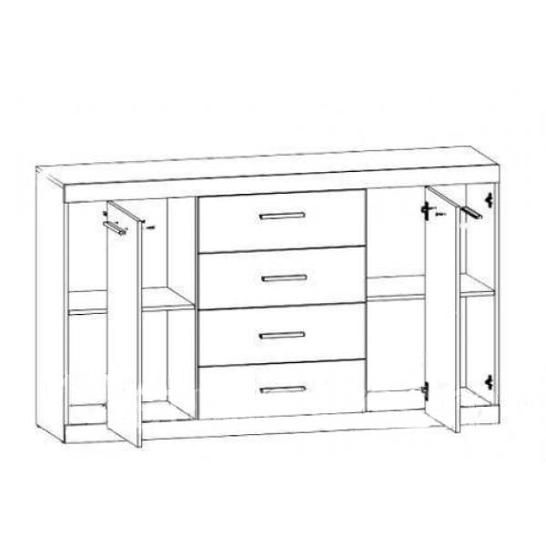 Комод Gerbor KOM2D4S Кетлін ЛДСП Бетон/Німфея альба (8005149) - фото 2 Комод Gerbor KOM2D4S Кетлін ЛДСП Бетон/Німфея альба (8005149) - фото 2