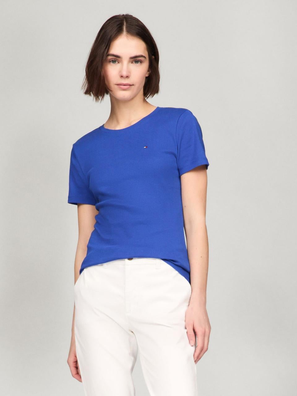 Футболка женская Tommy Hilfiger Crewneck Favorite T-Shirt XS Синий (197232843021)