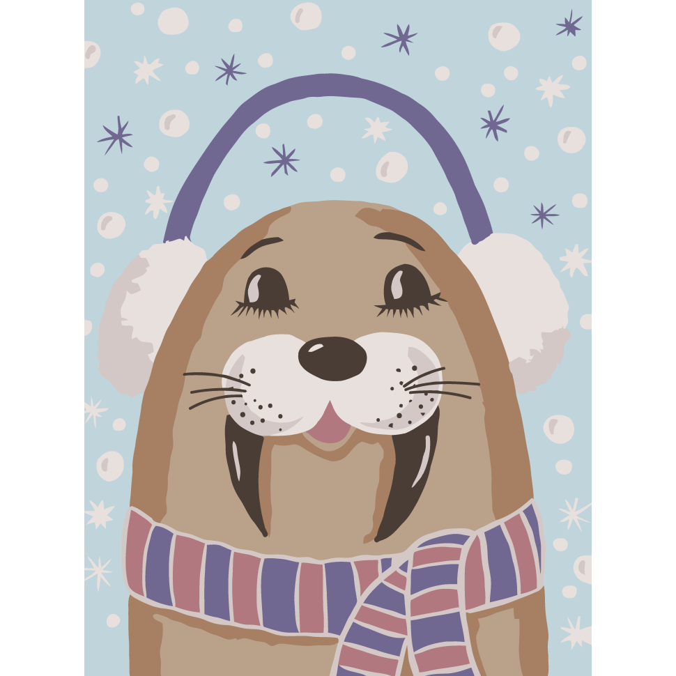 Картина по номерам ART CRAFT Счастливый моржик 30x40 см (15585-AC)