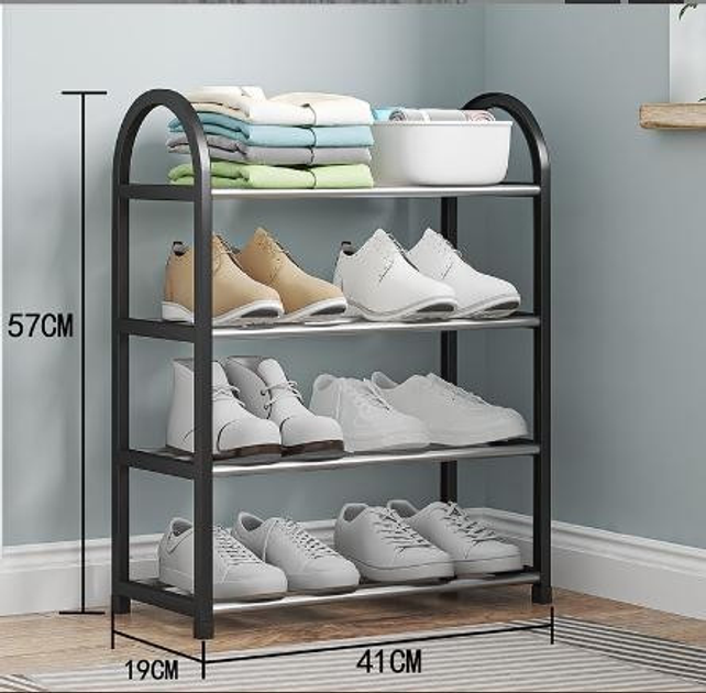 Полка для обуви металлическая на 4 секции 57х41х19 см - фото 2