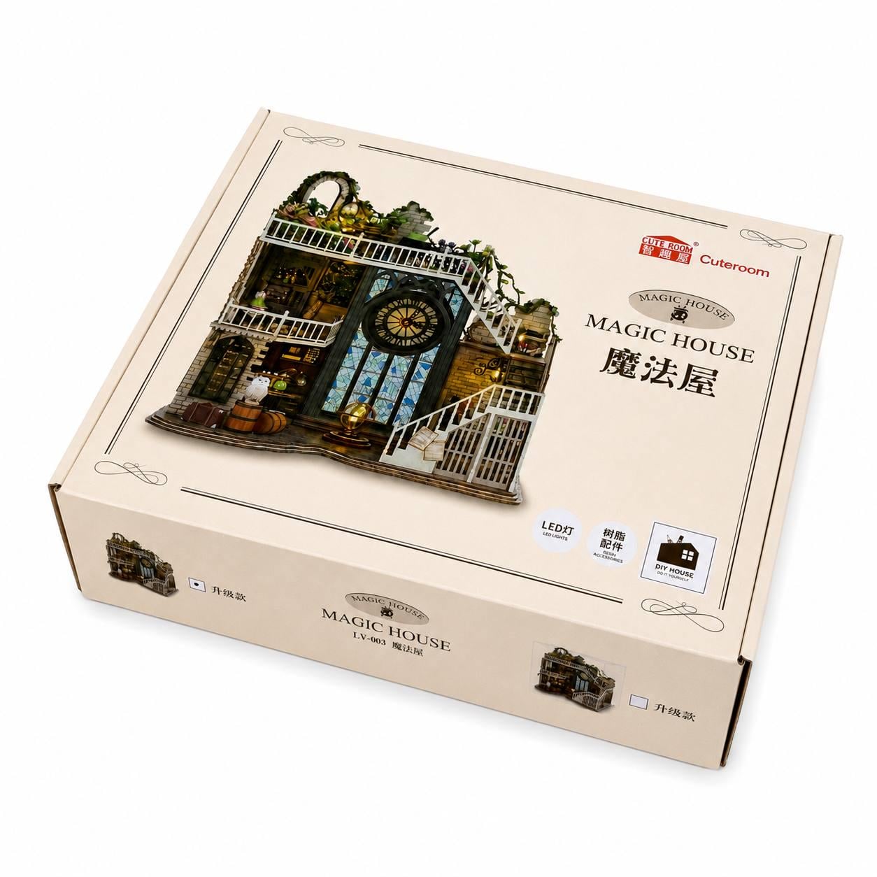 Конструктор-румбокс DIY Magic House мініатюрний будиночок з декоративним LED-підсвічуванням (M1048)