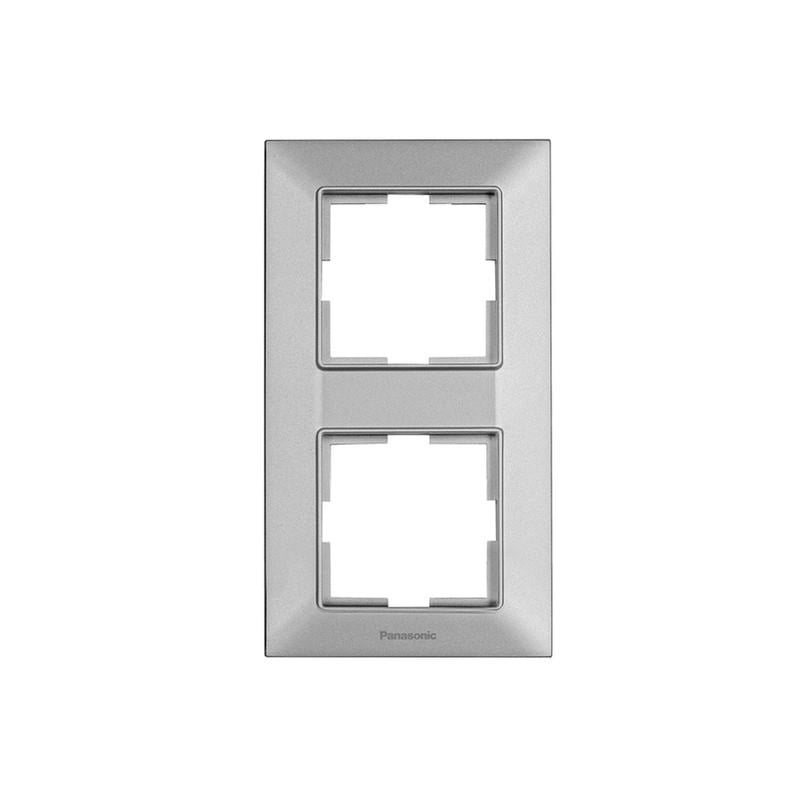 Рамка двухместная Panasonic Arkedia Slim вертикальная ABS Серебряный (WNTF08122SL-UA1)
