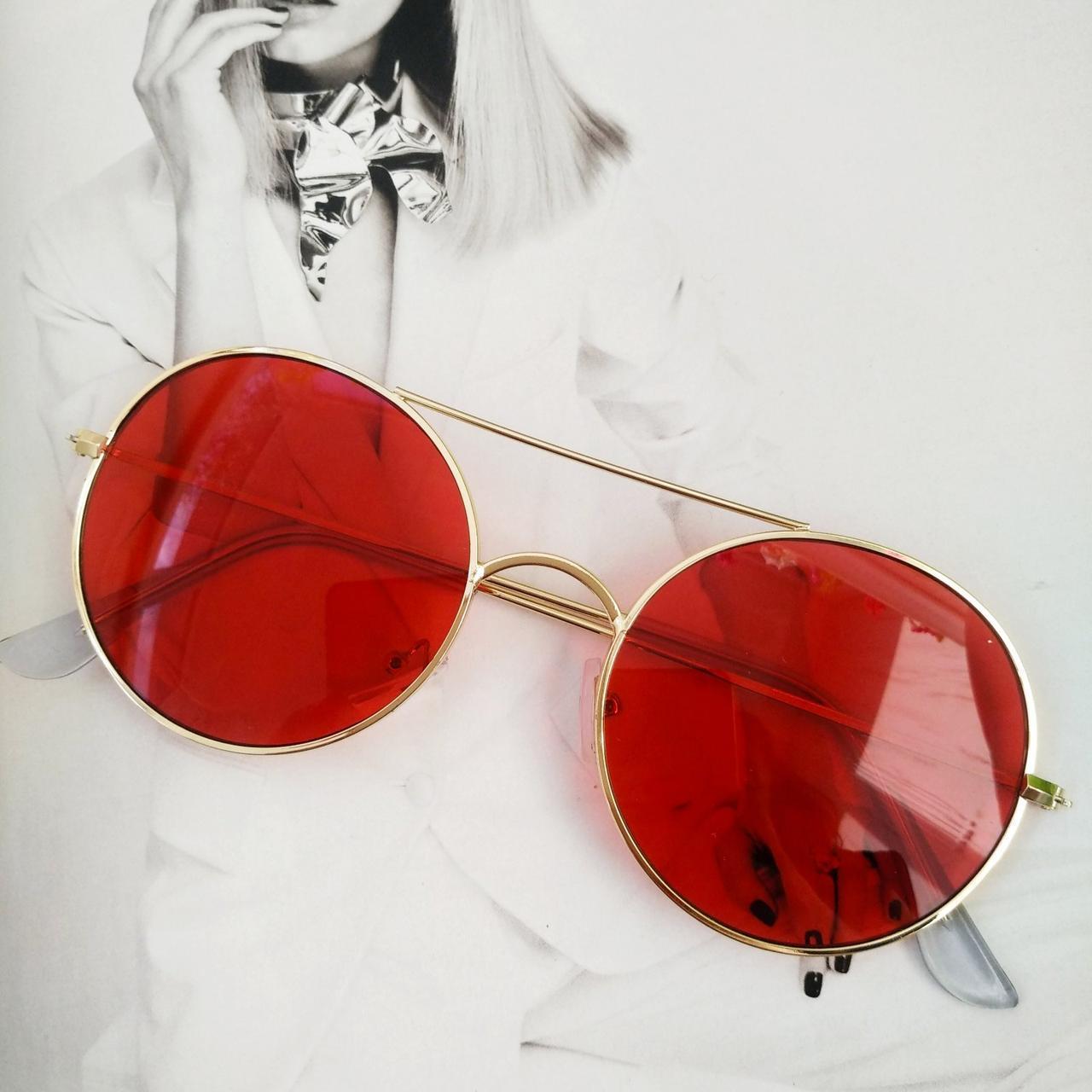 Солнцезащитные очки круглые с цветной линзой Желтый - фото 8 Солнцезащитные очки круглые с цветной линзой Желтый - фото 8