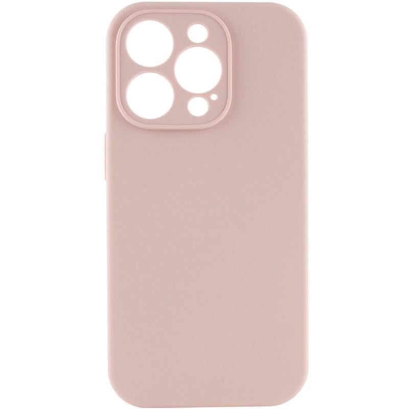 Противоударный чехол Silicone Case Full Camera Protective (AA) NL для Apple iPhone 14 Pro (6.1") Розовый / Pink Sand