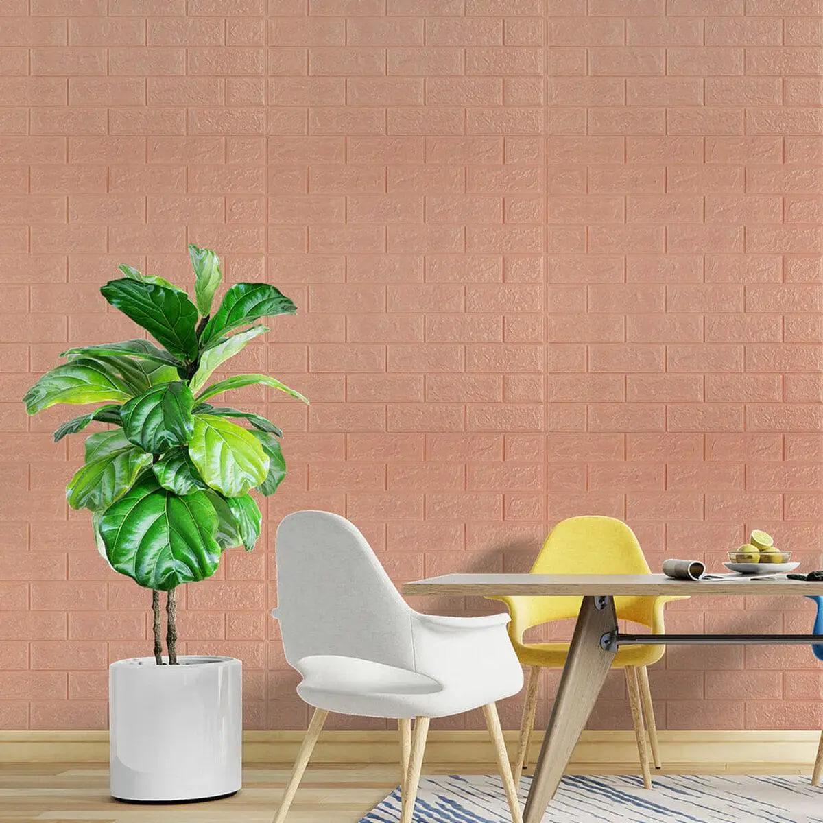 3D-панель декоративна самоклеюча під цеглу 700x770x3 мм Пудровий/Кава з молоком (BN3-005) - фото 5