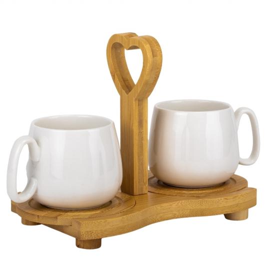 Набор кружок Elisey Дуэт керамических с бамбуковой подставкой 230 мл Белый (135-81-9184-007) - фото 2 Набор кружок Elisey Дуэт керамических с бамбуковой подставкой 230 мл Белый (135-81-9184-007) - фото 2